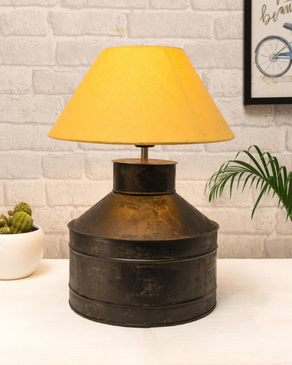 Rustic Milk Gagar Table Lamp with shade, Black Rust Finish