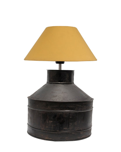 Rustic Milk Gagar Table Lamp with shade, Black Rust Finish