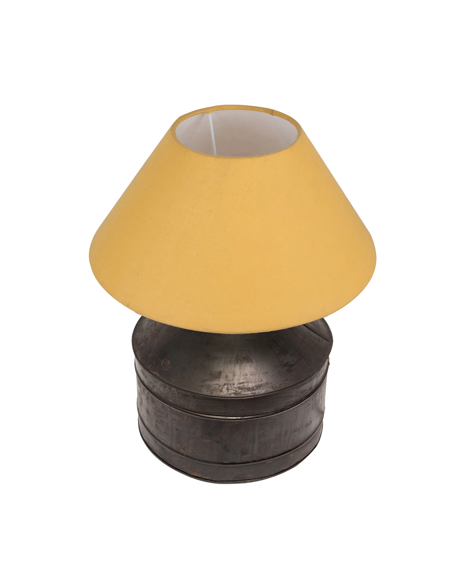 Rustic Milk Gagar Table Lamp with shade, Black Rust Finish