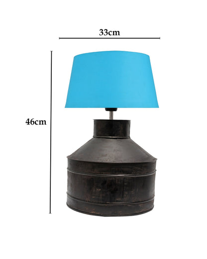 Rustic Milk Gagar Table Lamp with shade, Black Rust Finish