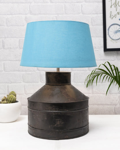 Rustic Milk Gagar Table Lamp with shade, Black Rust Finish