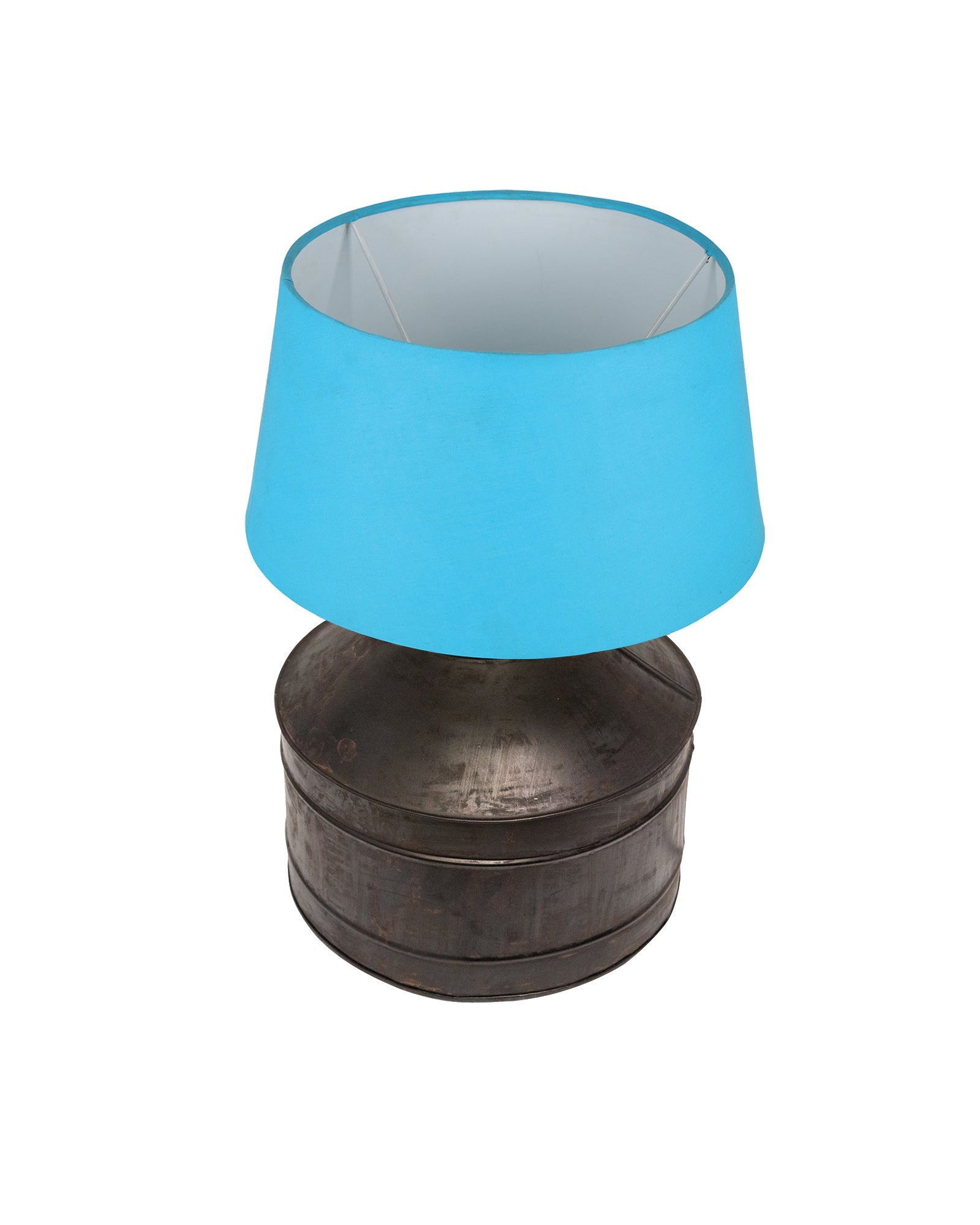 Rustic Milk Gagar Table Lamp with shade, Black Rust Finish