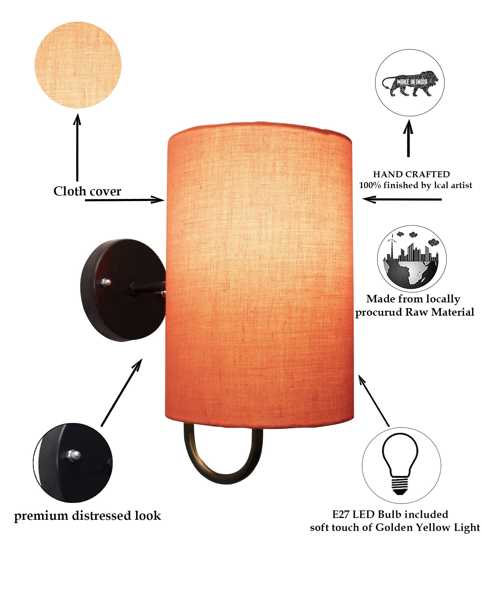 Wall Metal gooseneck stands with Cylinder Shade