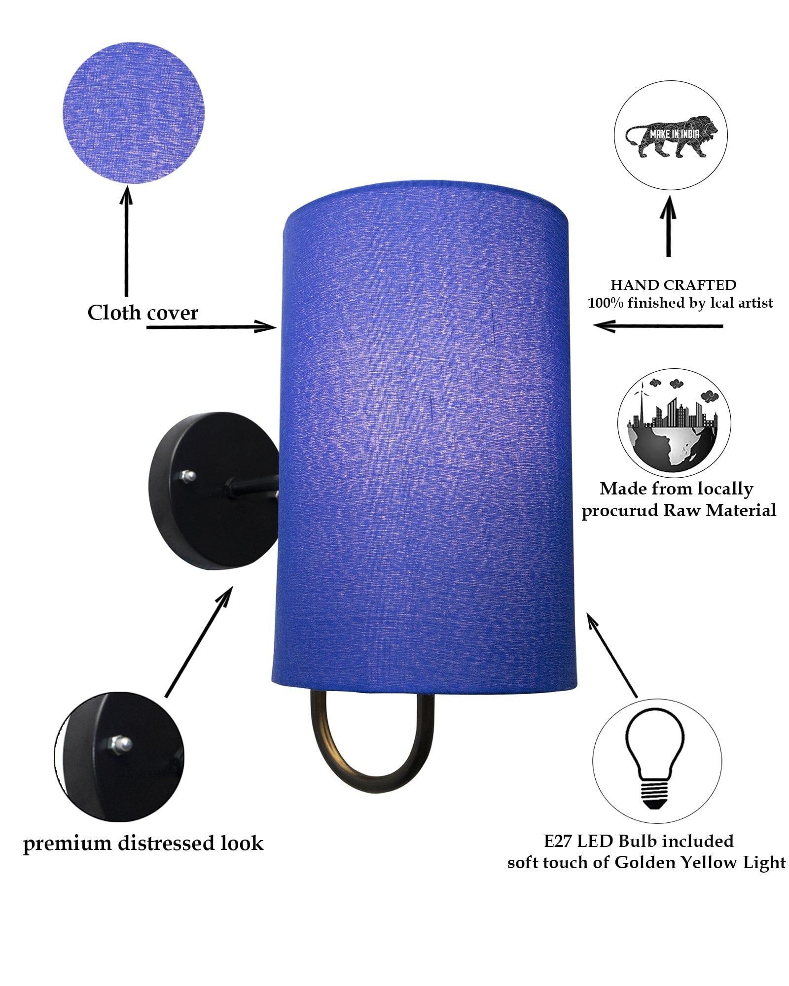 Wall Metal gooseneck stands with Cylinder Shade