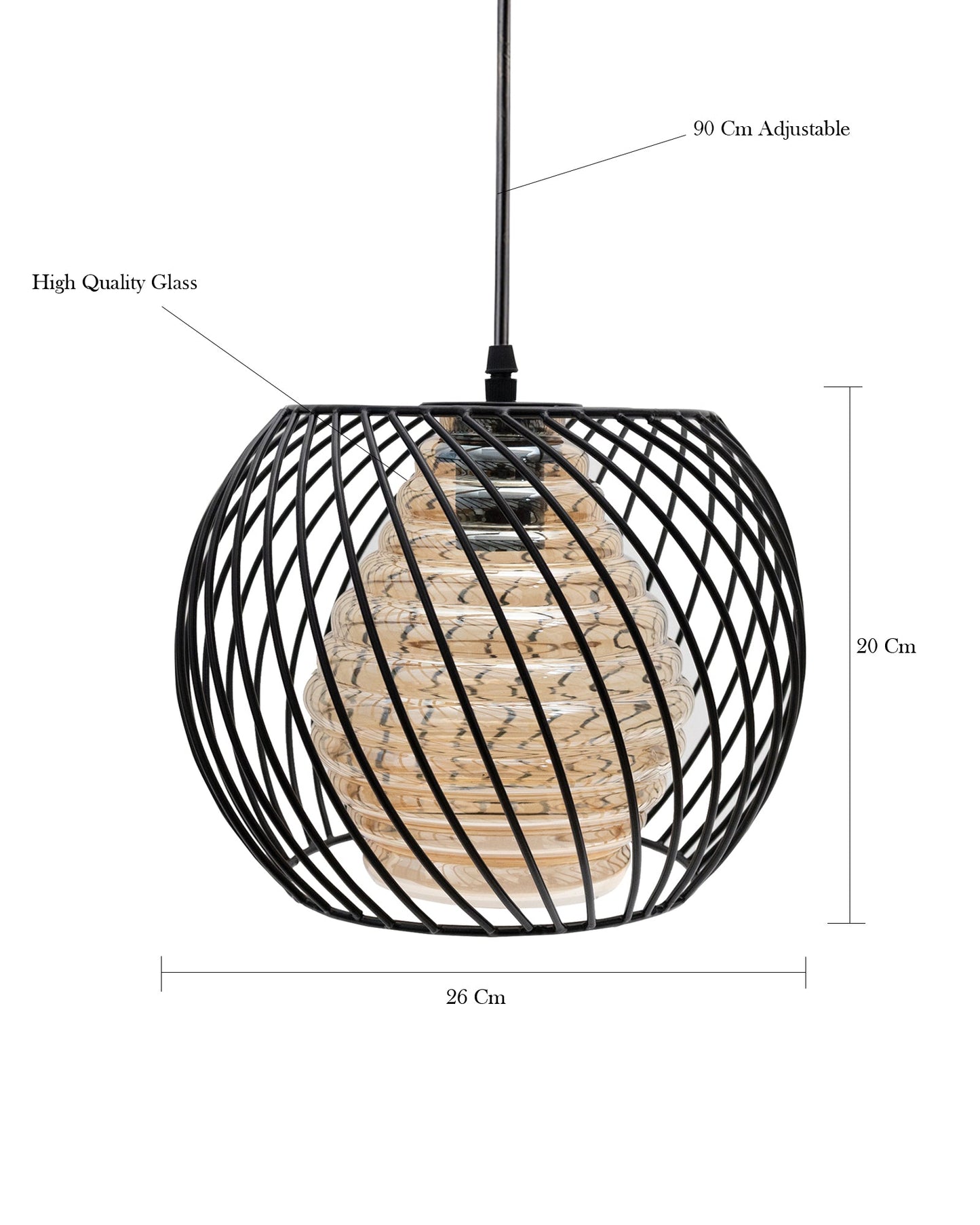 Black Twister Cage Pendant Lighting with Glass Shades,Porch Gazebo Barn Light Fixture
