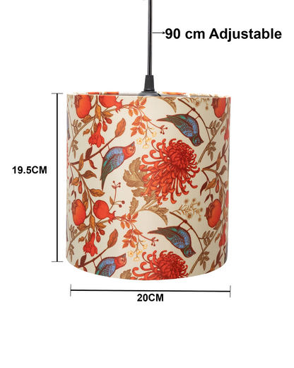 Birds Hanging Drum Lamp Shade, Decorative Light Lamp for Living Room, Home, Bedroom