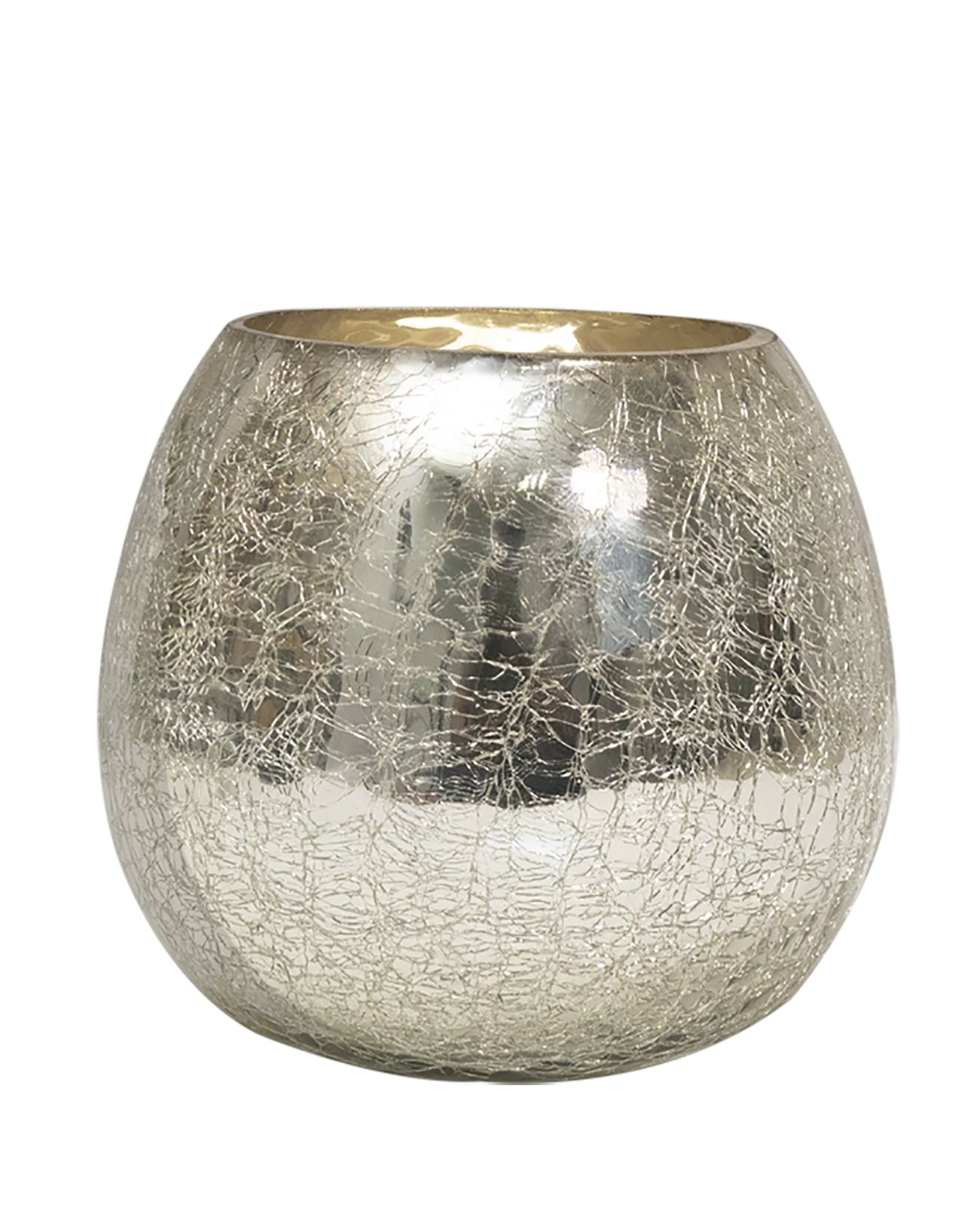 Homesake® 5" Antique Silver Round Vase, Vintage-Style Handmade Mercury Glass Finish for Weddings, Parties, Events,