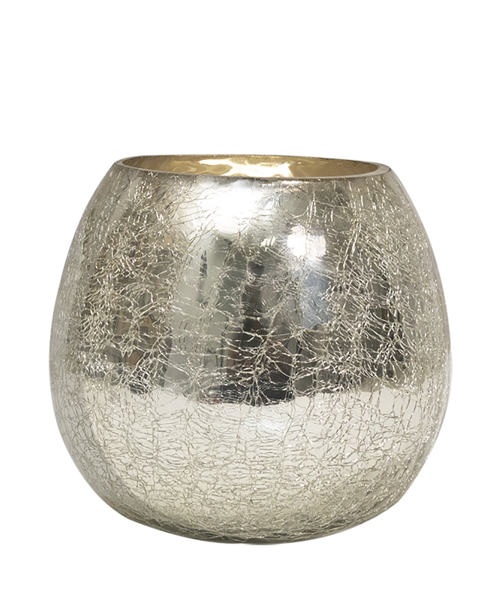 Homesake® 5" Antique Silver Round Vase, Vintage-Style Handmade Mercury Glass Finish for Weddings, Parties, Events,