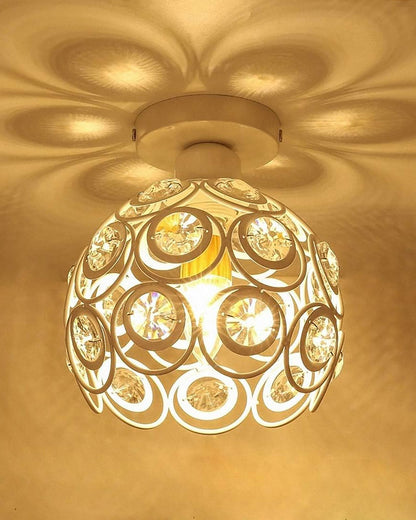 Dual Ring Crystal Flush Mount Ceiling Light, for Hallway Light Fixture Ceiling