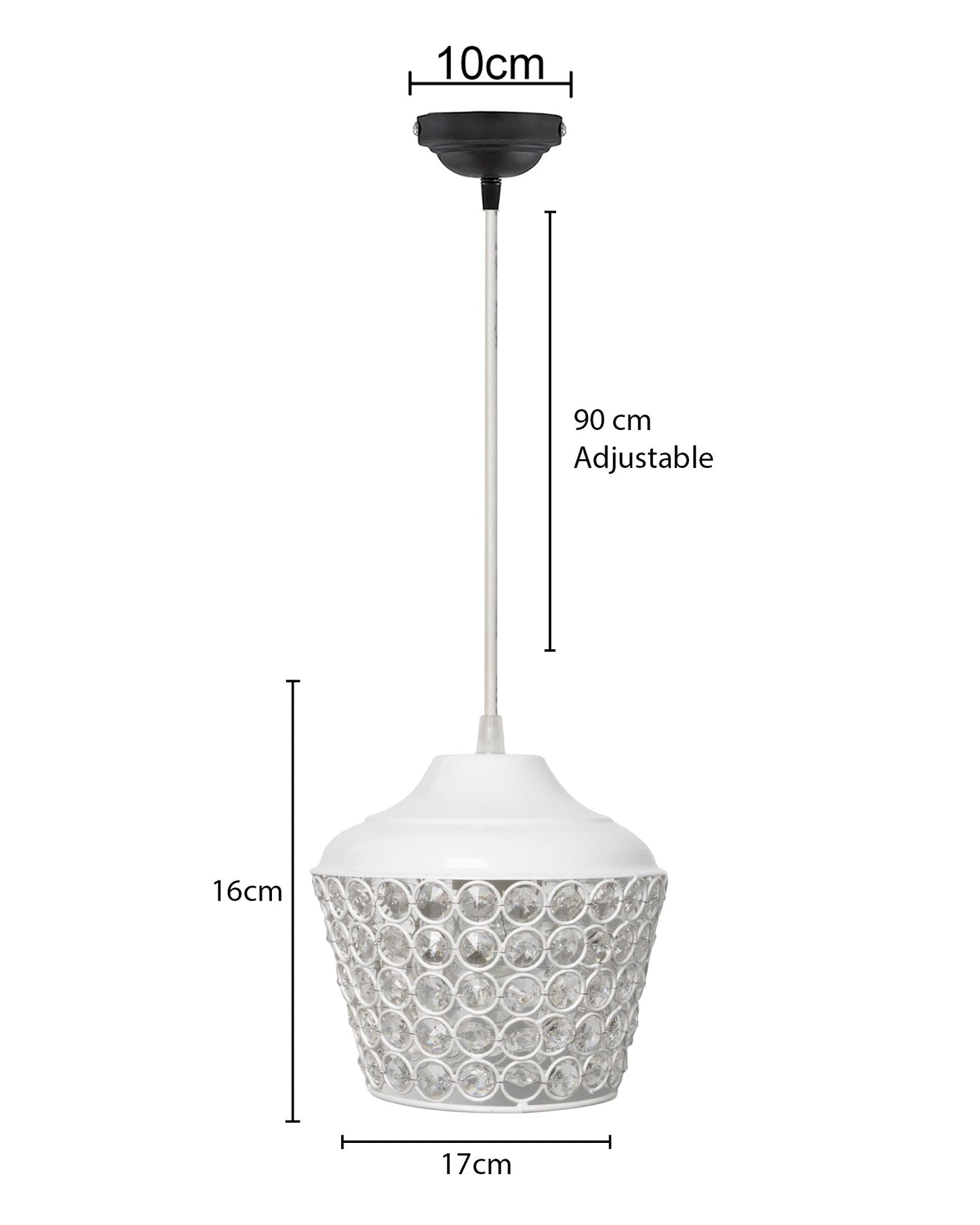 6.5" Glossy Crystal hanging lantern light, ceiling light, Nordic E27 pendant