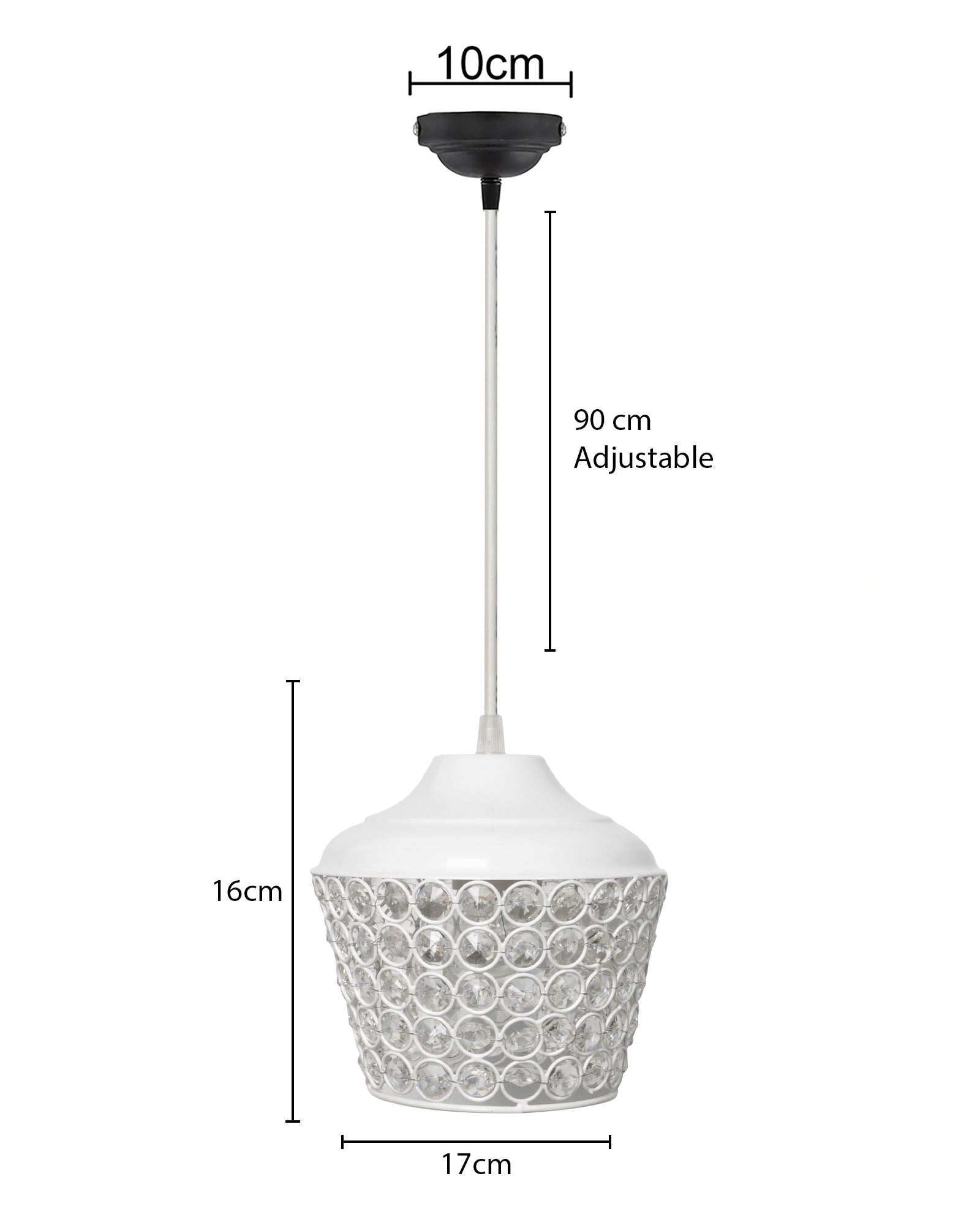 6.5" Glossy Crystal hanging lantern light, ceiling light, Nordic E27 pendant