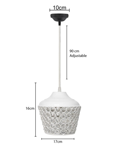 6.5" Glossy Crystal hanging lantern light, ceiling light, Nordic E27 pendant