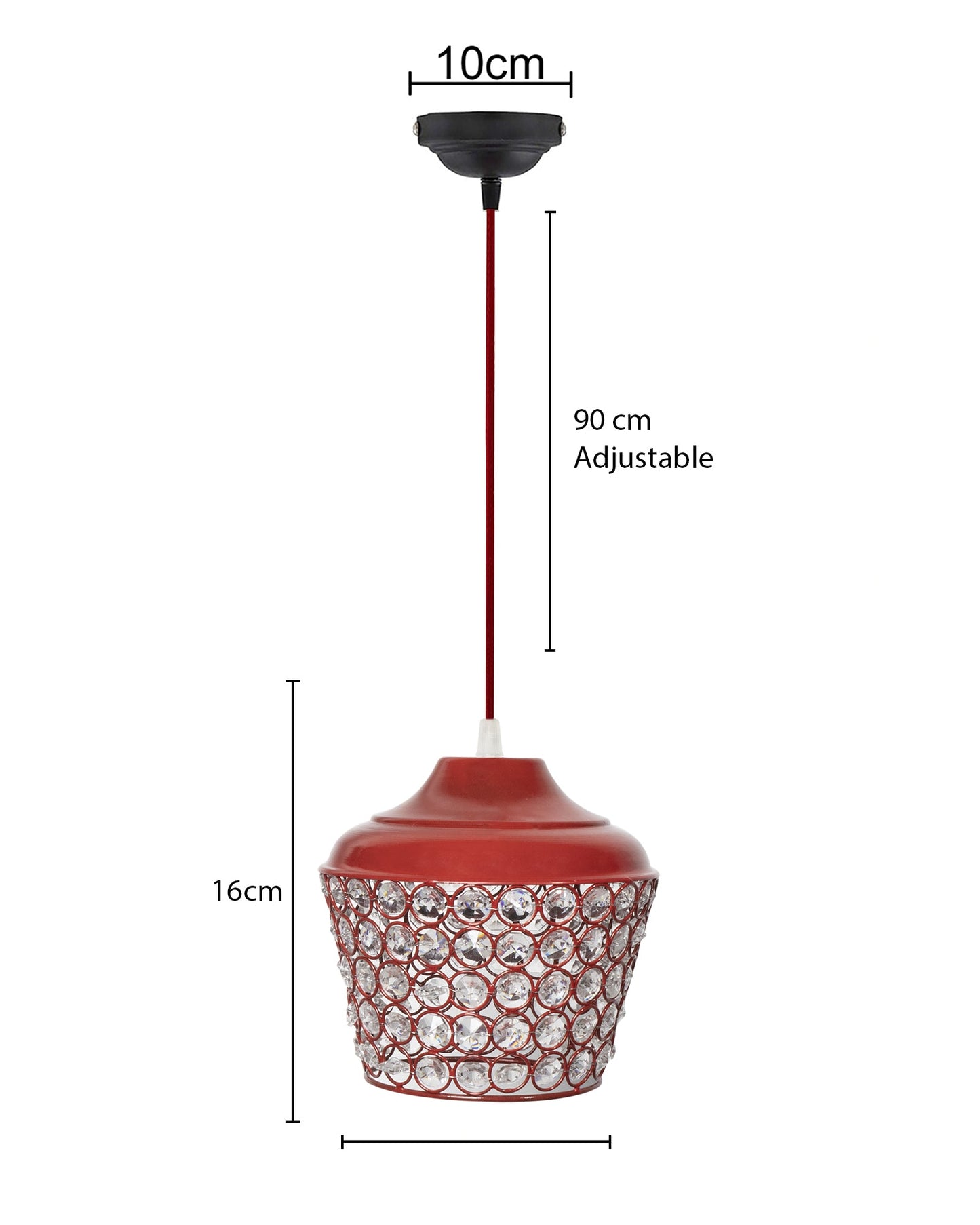 6.5" Glossy Crystal hanging lantern light, ceiling light, Nordic E27 pendant