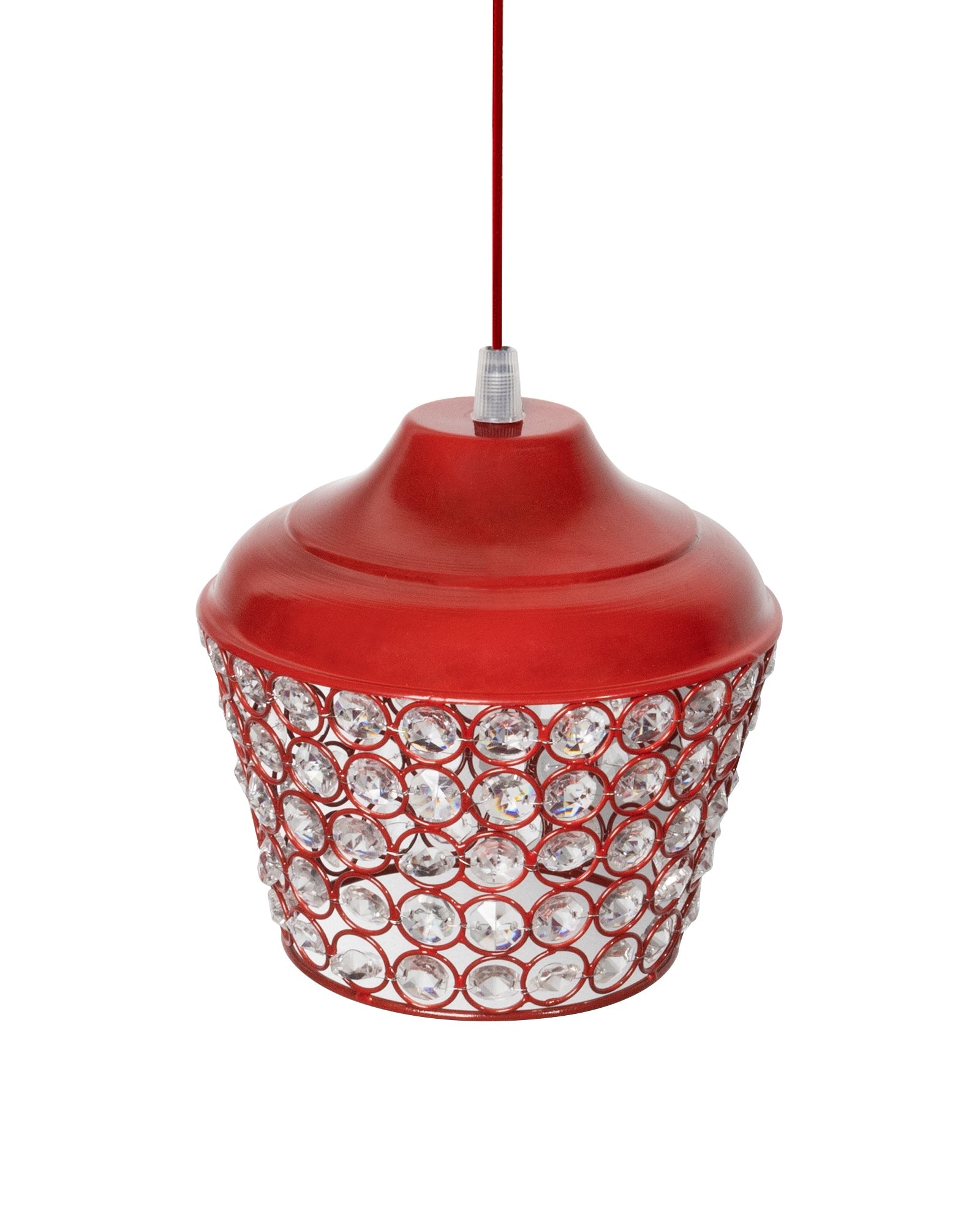 6.5" Glossy Crystal hanging lantern light, ceiling light, Nordic E27 pendant
