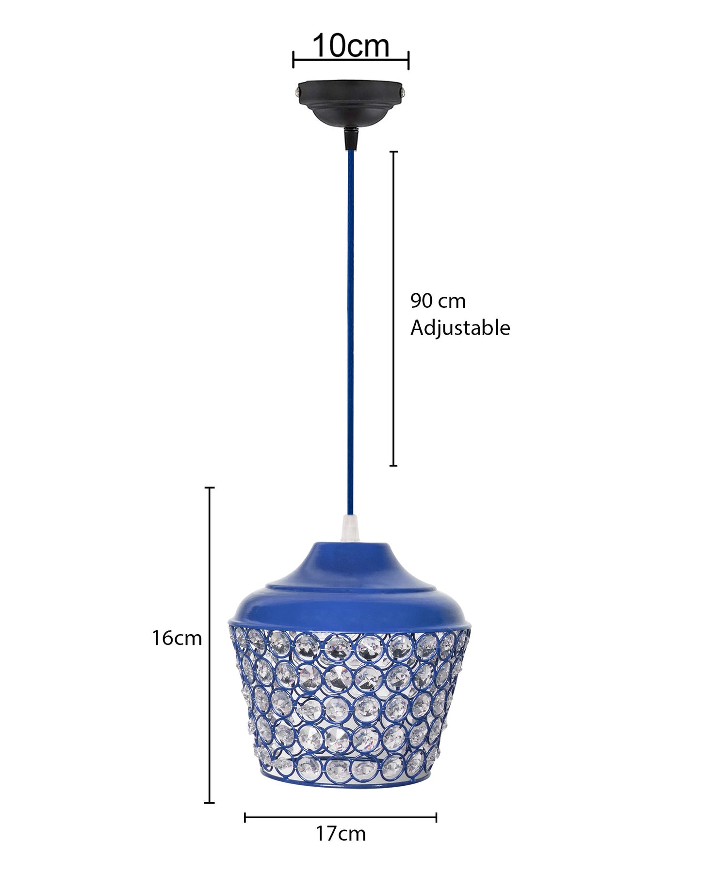 6.5" Glossy Crystal hanging lantern light, ceiling light, Nordic E27 pendant