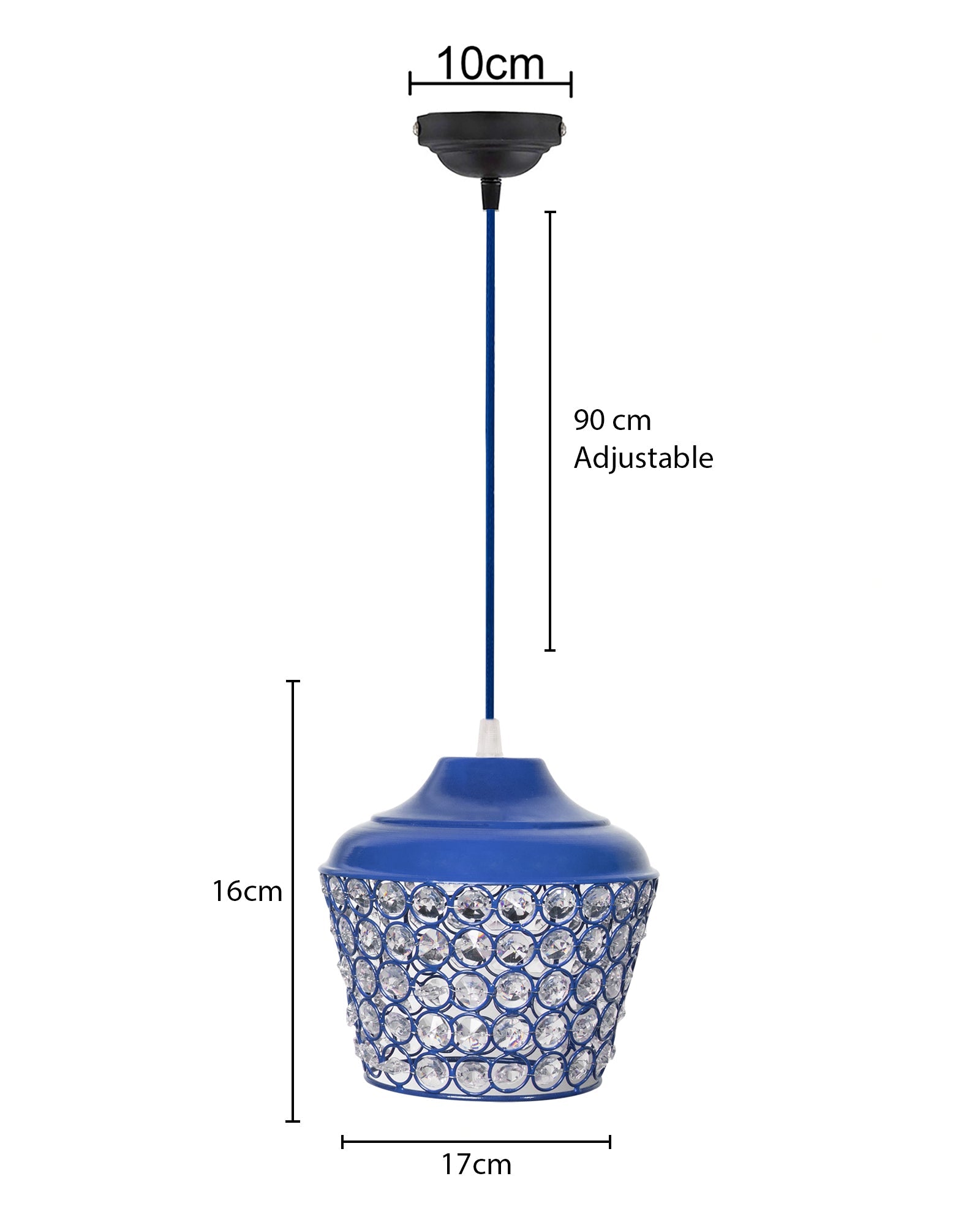 6.5" Glossy Crystal hanging lantern light, ceiling light, Nordic E27 pendant