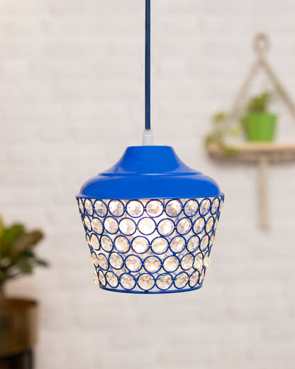 6.5" Glossy Crystal hanging lantern light, ceiling light, Nordic E27 pendant