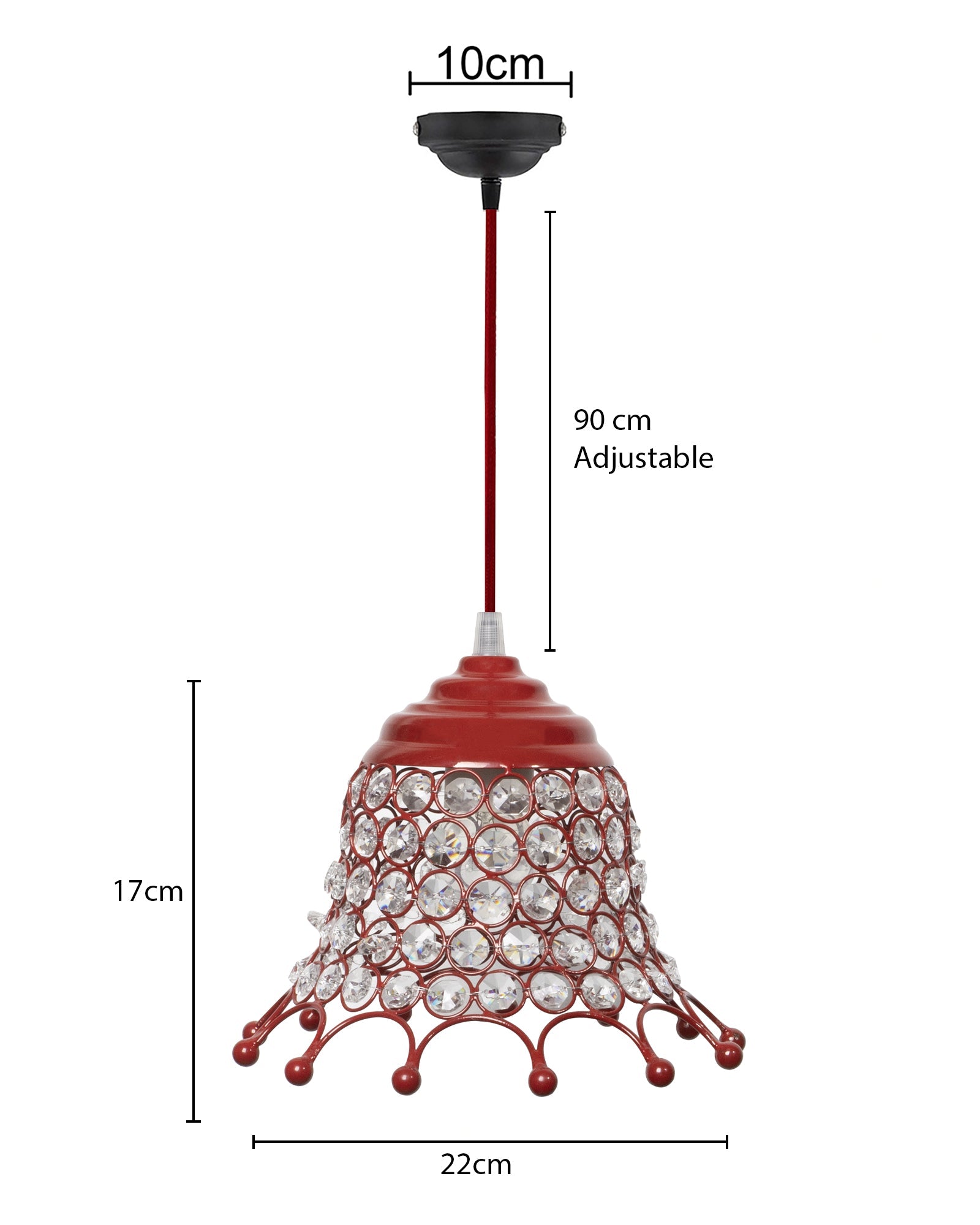 Glossy Hanging crystal pendant light, Adjustable Pendant Light Fixture for Kitchen Dinning Room Bedroom