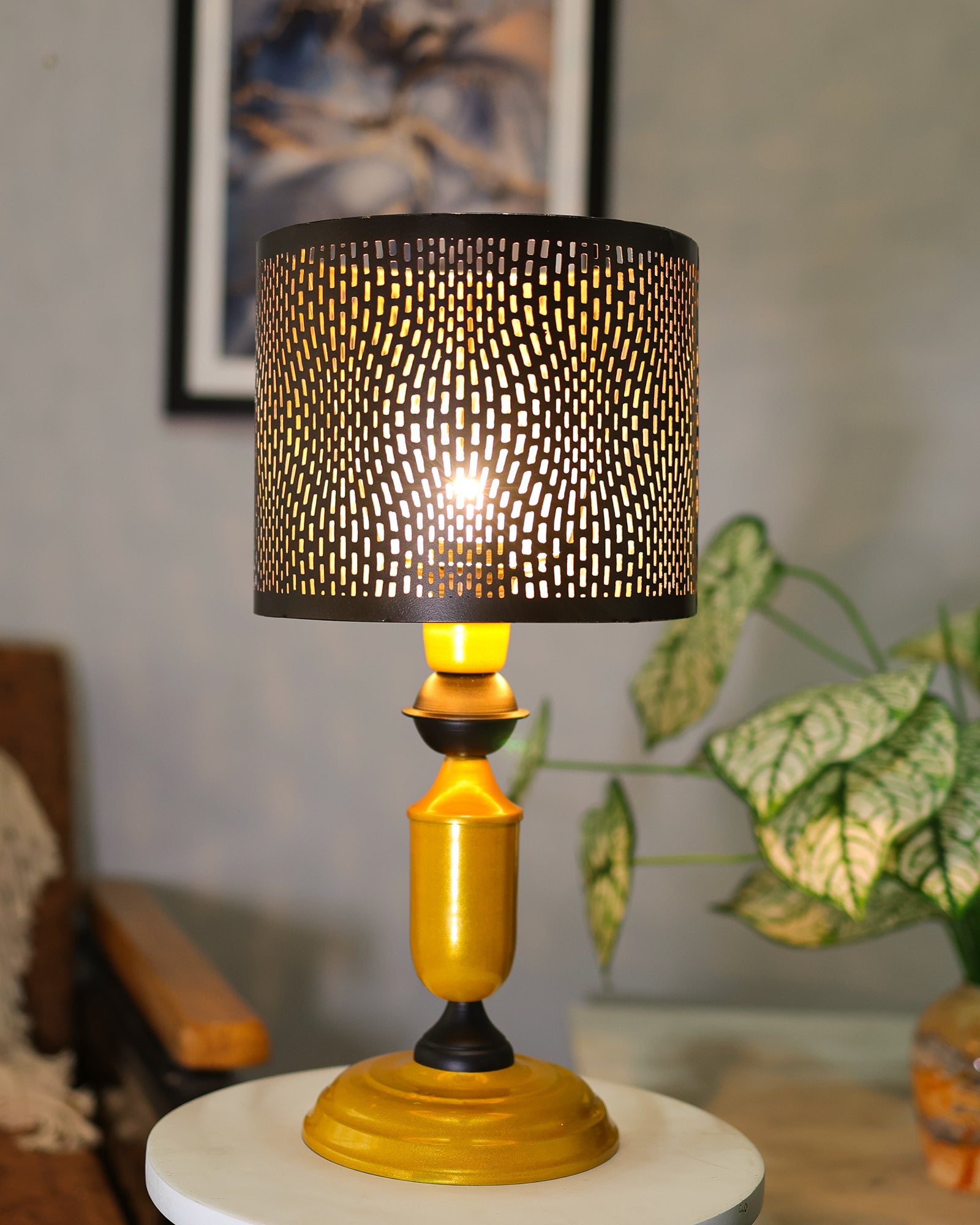 Murphy Table Lamp with Moroccan Shade, LED bulb included