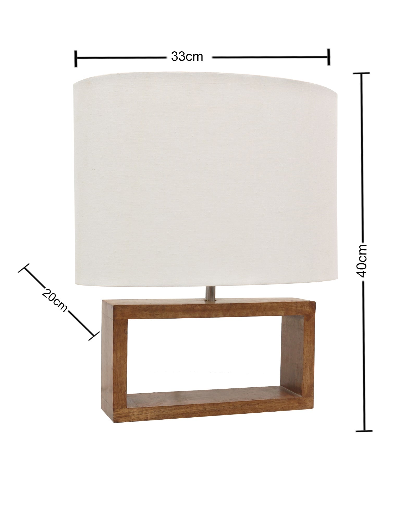 Wood Table Lamp French Country Rustic Bedside Desk Nightstand Lamp for Bedroom Living Room Office LED Bulb Included, Walnut Rectangle.