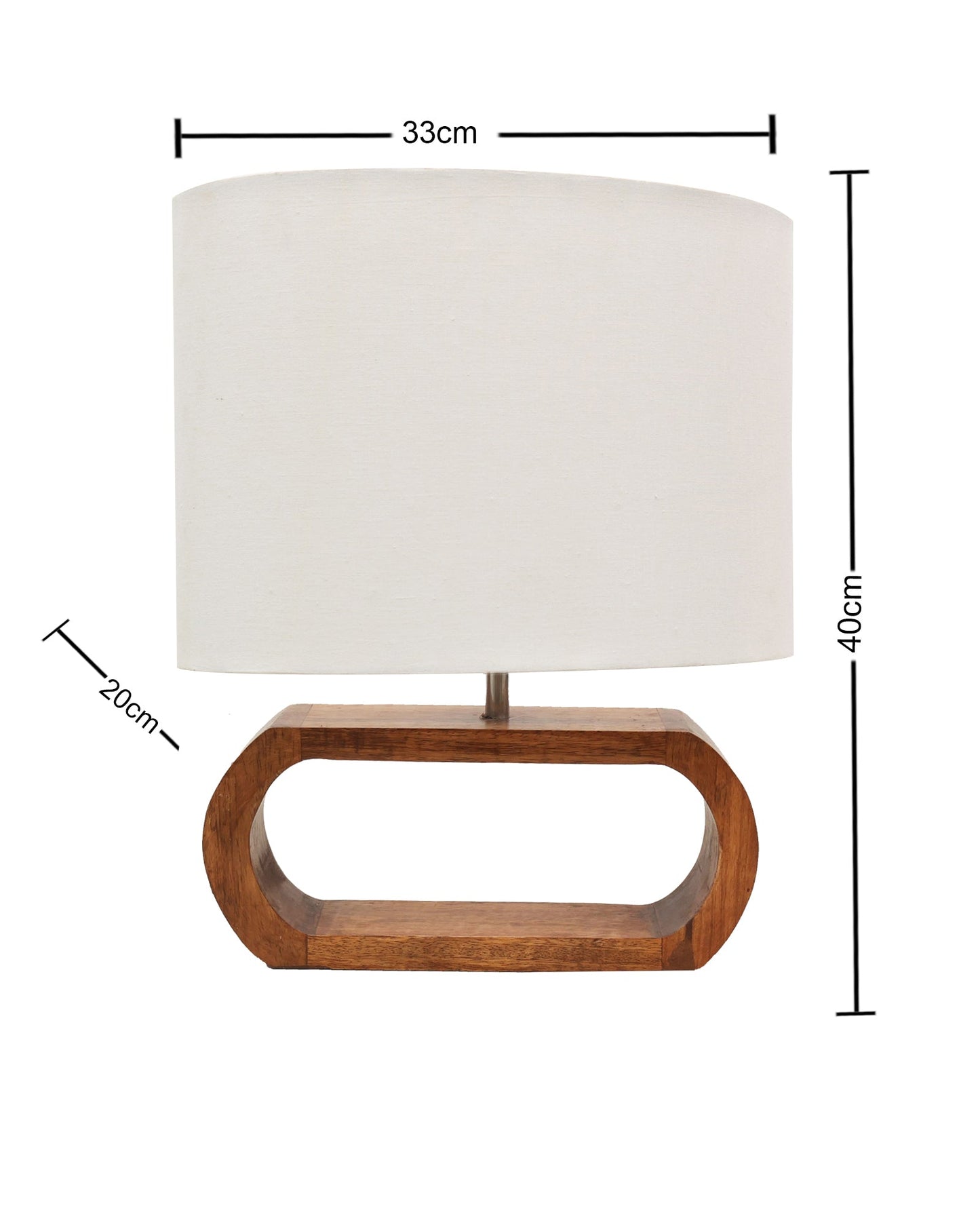 Wood Table Lamp French Country Rustic Bedside Desk Nightstand Lamp for Bedroom Living Room Office LED Bulb Included, Walnut Oblong