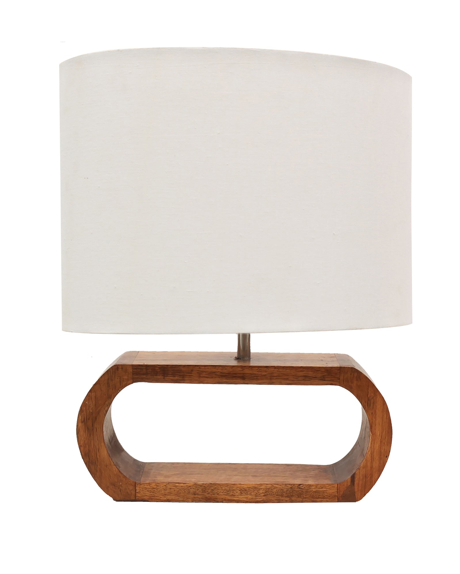 Wood Table Lamp French Country Rustic Bedside Desk Nightstand Lamp for Bedroom Living Room Office LED Bulb Included, Walnut Oblong