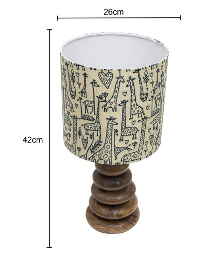 Wood Table Lamp French Country Rustic Bedside Desk Nightstand Lamp for Bedroom Living Room Office LED Bulb Included, Walnut Multi-Pebble