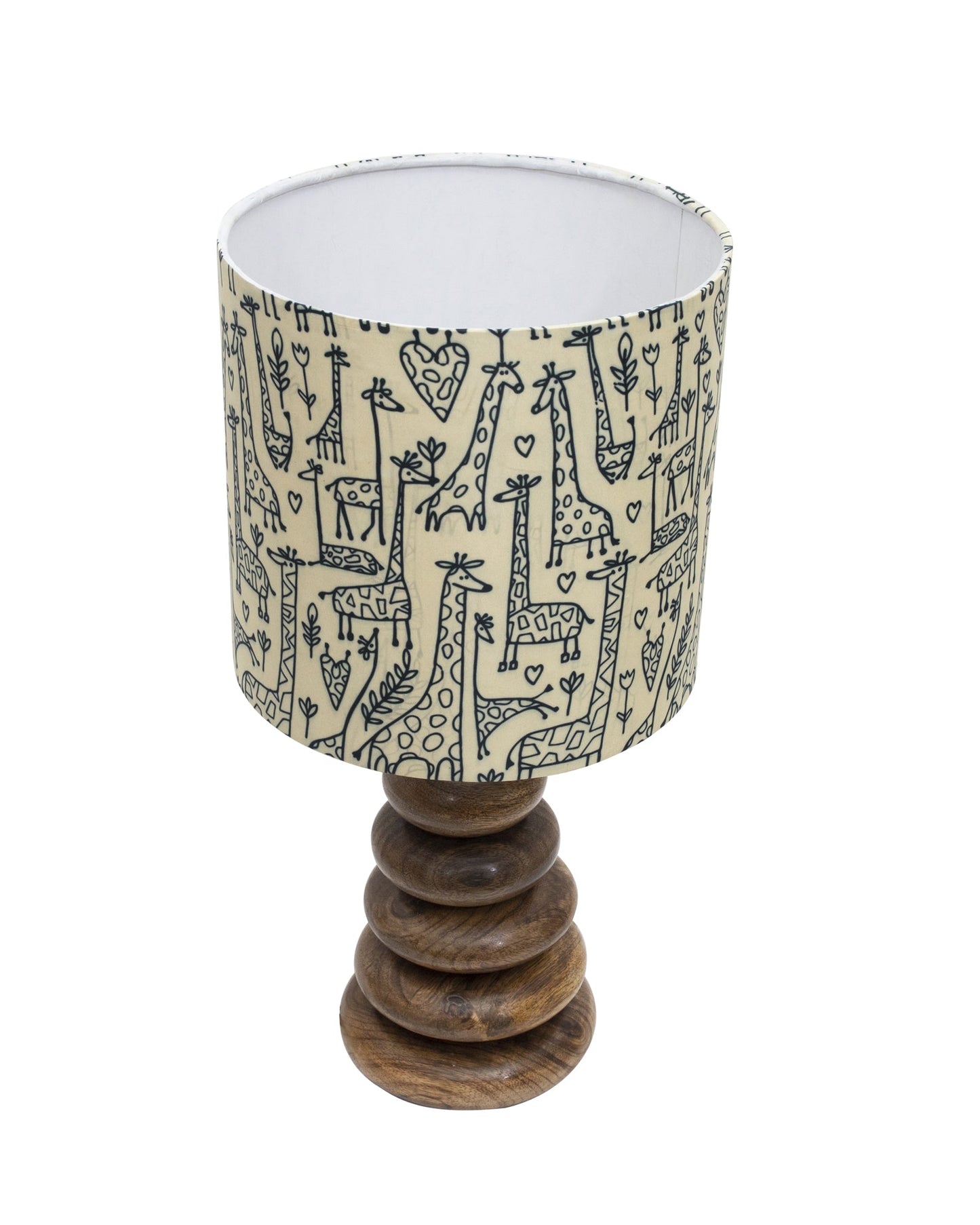 Wood Table Lamp French Country Rustic Bedside Desk Nightstand Lamp for Bedroom Living Room Office LED Bulb Included, Walnut Multi-Pebble