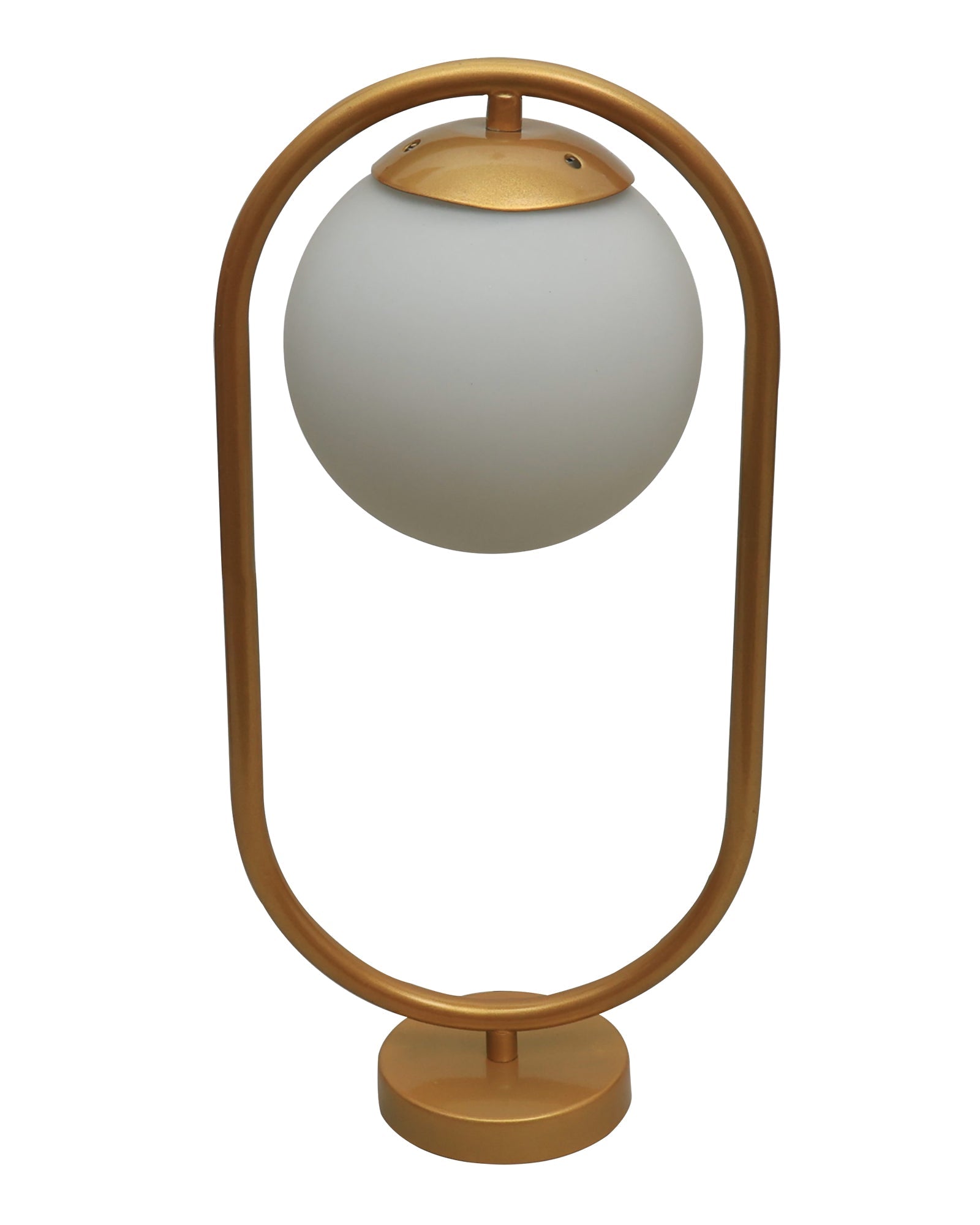 Modern Bedside Night Lamp Mini Gold Table Light Metal Gold Finished Bedside Desk Lamp with Milky White Shade for Living Room Bedroom, Oval