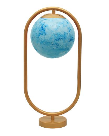 Modern Bedside Night Lamp Mini Gold Table Light Metal Gold Finished Bedside Desk Lamp with Milky White Shade for Living Room Bedroom, Oval