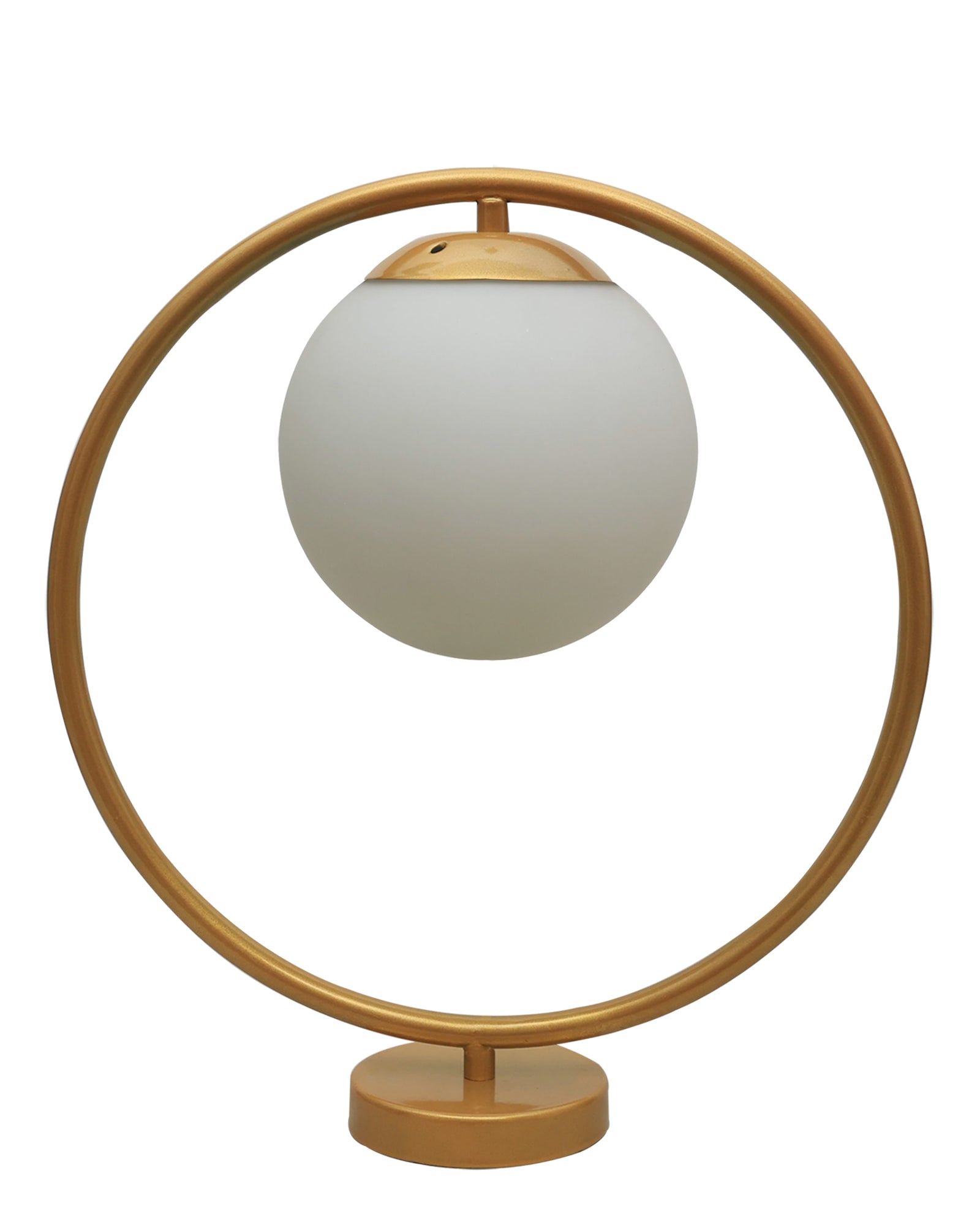 Modern Bedside Night Lamp Mini Gold Table Light Metal Gold Finished Bedside Desk Lamp with Milky White Shade for Living Room Bedroom, Round