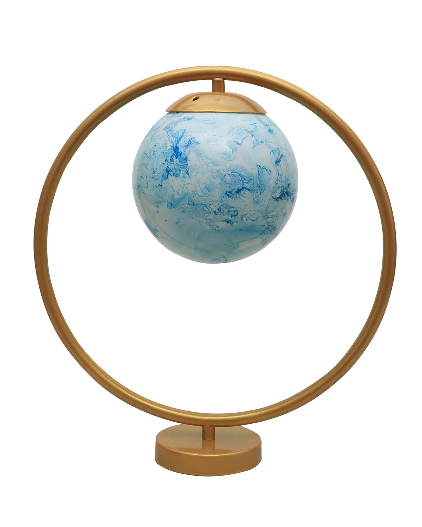 Modern Bedside Night Lamp Mini Gold Table Light Metal Gold Finished Bedside Desk Lamp with Milky White Shade for Living Room Bedroom, Round
