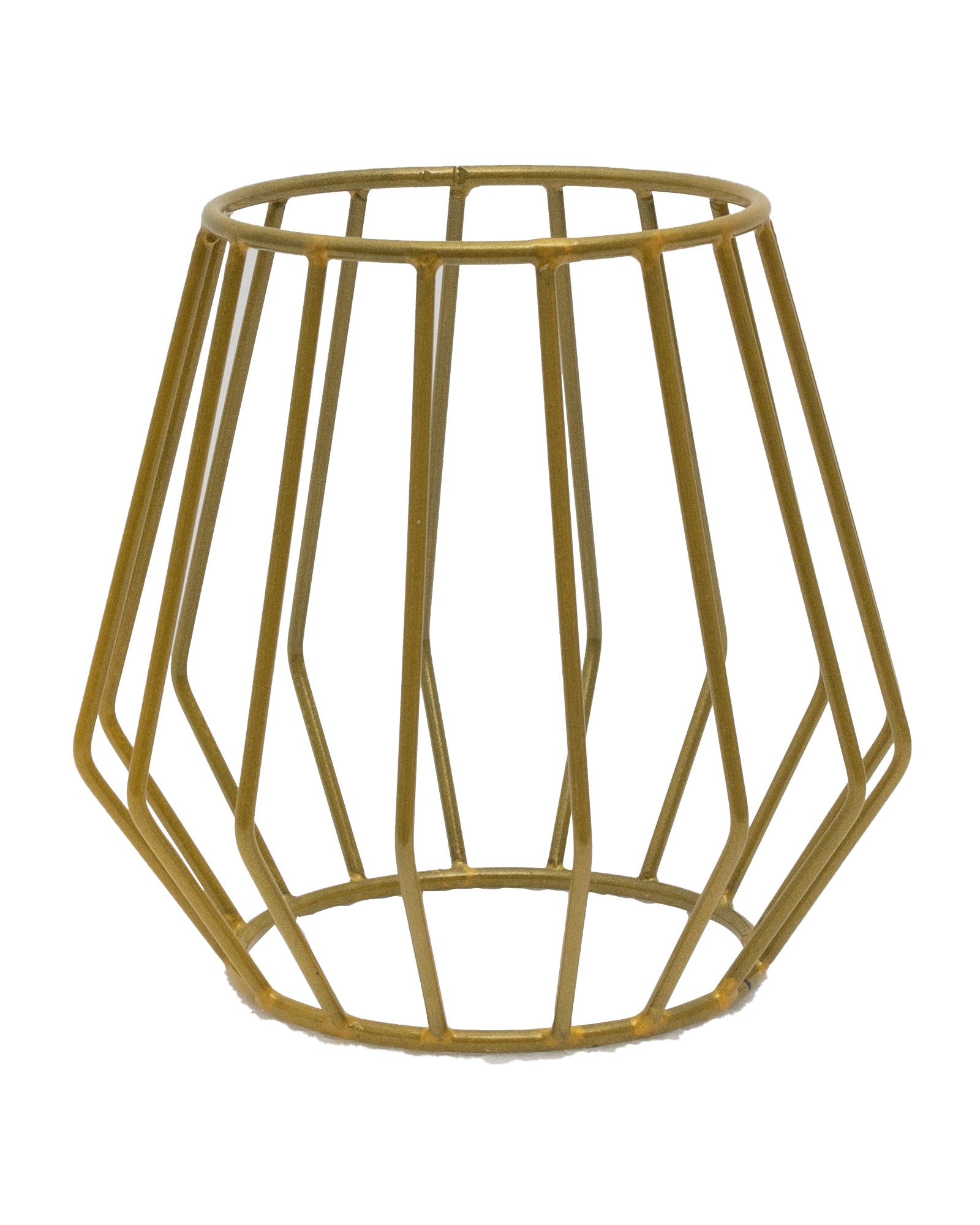 Combo of 2 Table Top Designer Metallic Gold Metal Stand with Planters, Small White Metal Pots for Livingroom, Balcony & Home Decoration, set of 2