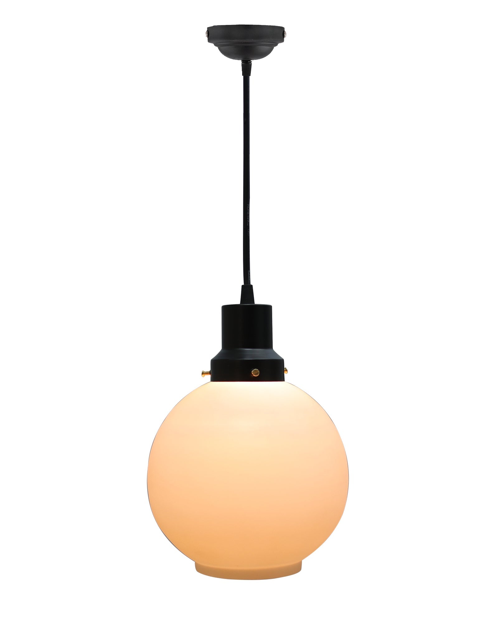 Pendant Light Fixtures Adjustable Hanging Lights Vintage White Frosted Glass Shade Nordic Dining Room Living Room Bedroom, Matt Black Fitting