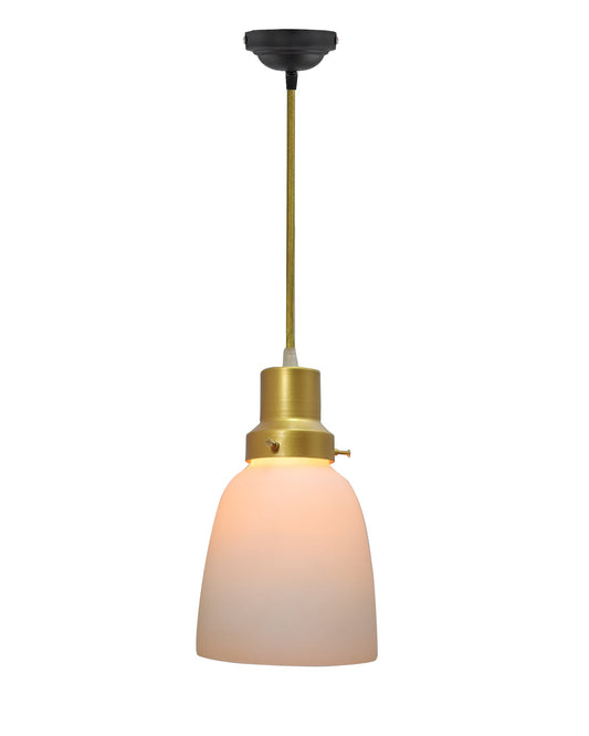 Pendant Light Fixtures Adjustable Hanging Lights Vintage White Frosted Glass Shade Nordic Dining Room Living Room Bedroom, Glossy Golden Fitting