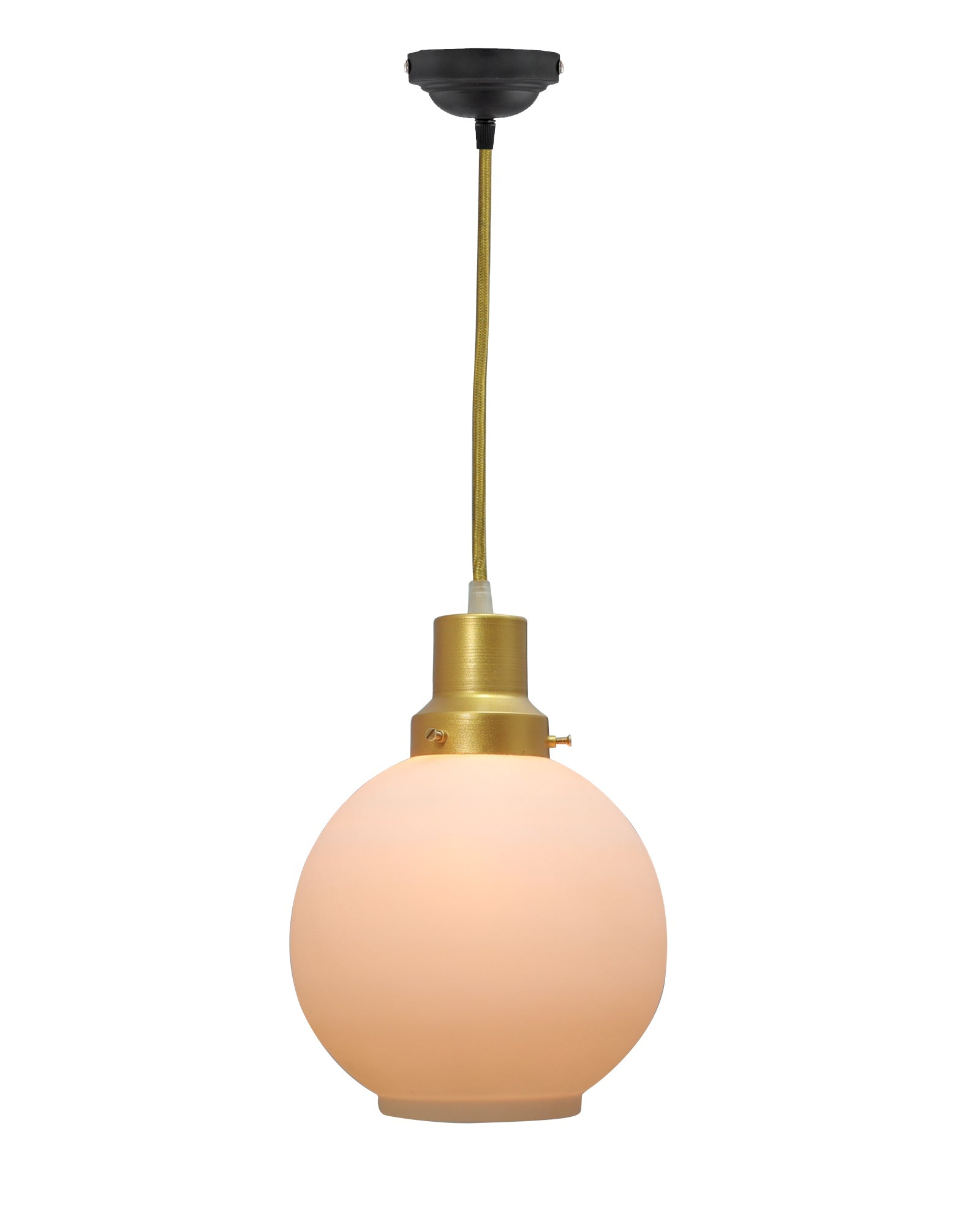 Pendant Light Fixtures Adjustable Hanging Lights Vintage White Frosted Glass Shade Nordic Dining Room Living Room Bedroom, Glossy Golden Fitting