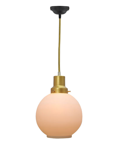 Pendant Light Fixtures Adjustable Hanging Lights Vintage White Frosted Glass Shade Nordic Dining Room Living Room Bedroom, Glossy Golden Fitting