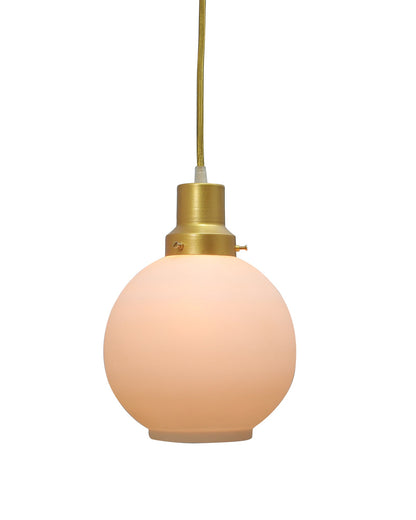 Pendant Light Fixtures Adjustable Hanging Lights Vintage White Frosted Glass Shade Nordic Dining Room Living Room Bedroom, Glossy Golden Fitting