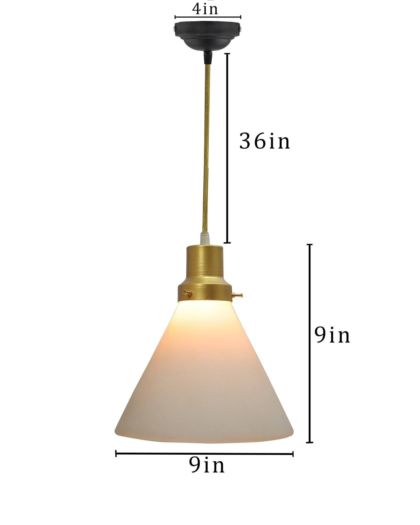 Pendant Light Fixtures Adjustable Hanging Lights Vintage White Frosted Glass Shade Nordic Dining Room Living Room Bedroom, Glossy Golden Fitting