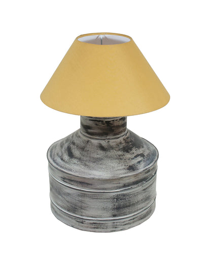 Rustic Milk Gagar Table Lamp with cone shade, Whitewash Finish