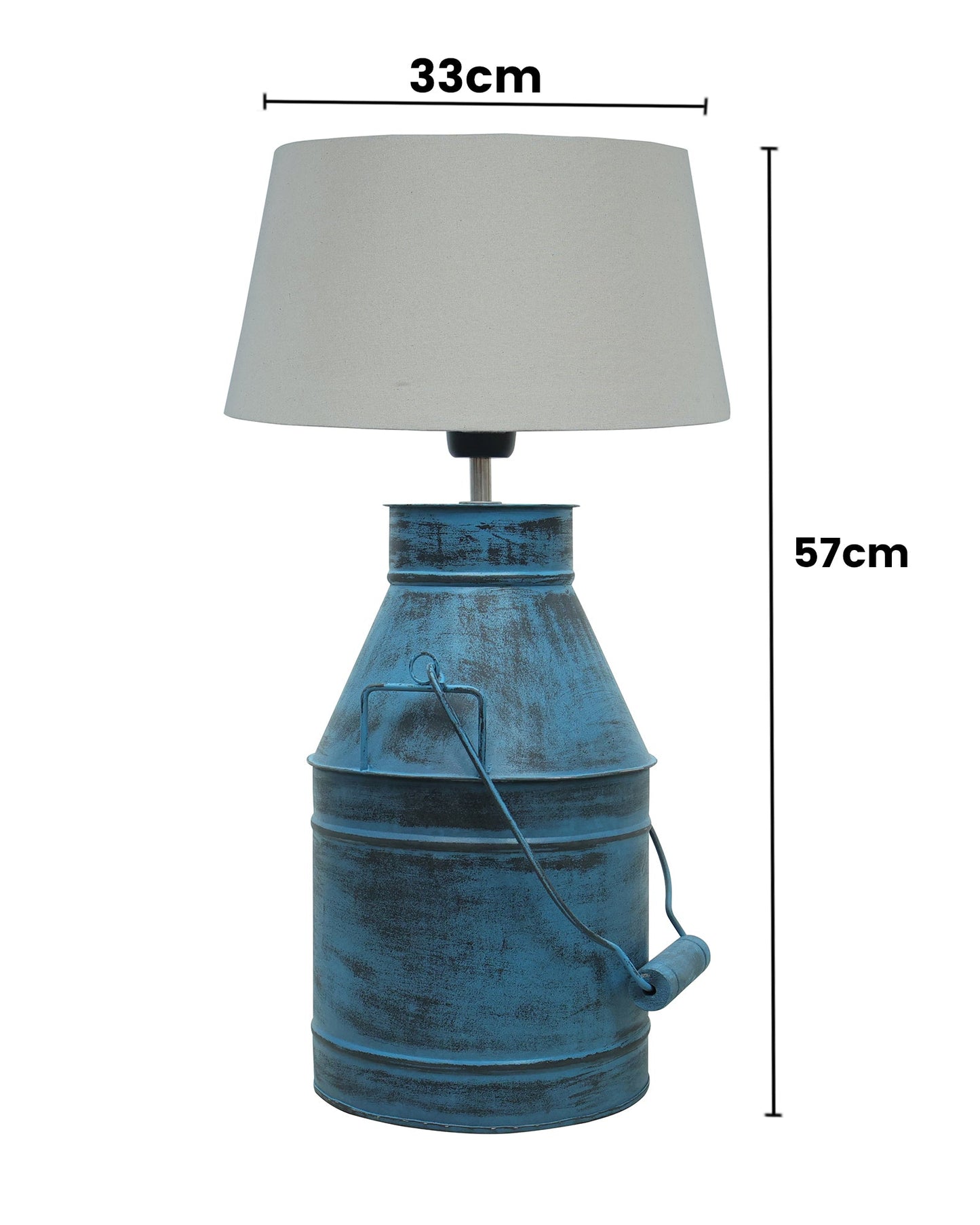 Rustic Milk Churn Can Table Lamp with Drum shade, Rustic Algae