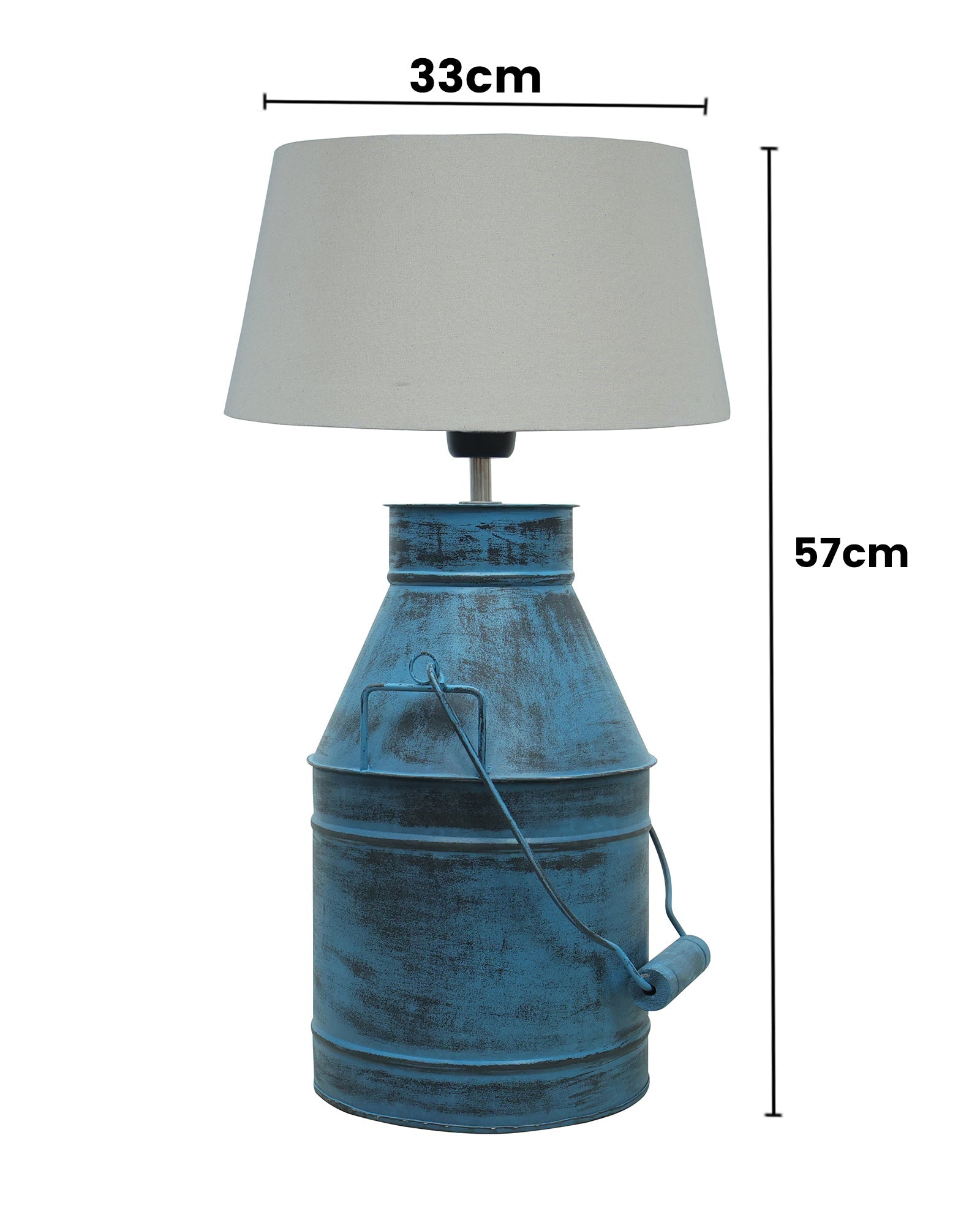 Rustic Milk Churn Can Table Lamp with Drum shade, Rustic Algae
