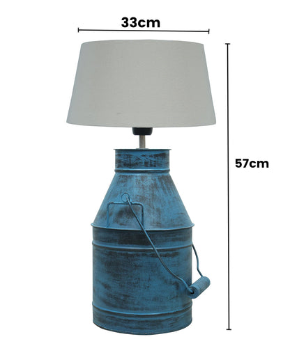 Rustic Milk Churn Can Table Lamp with Drum shade, Rustic Algae