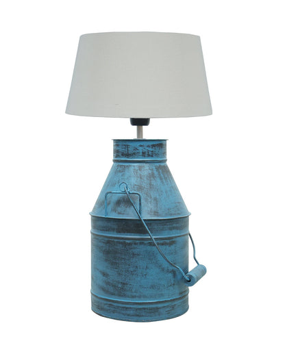 Rustic Milk Churn Can Table Lamp with Drum shade, Rustic Algae
