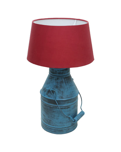 Rustic Milk Churn Can Table Lamp with Drum shade, Rustic Algae