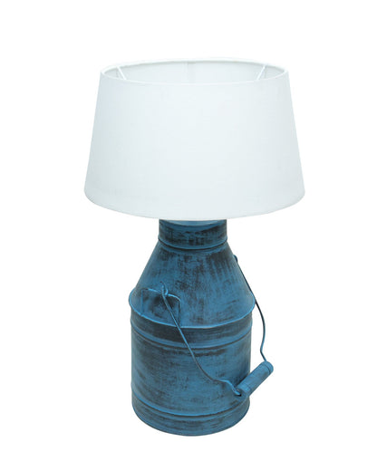 Rustic Milk Churn Can Table Lamp with Drum shade, Rustic Algae