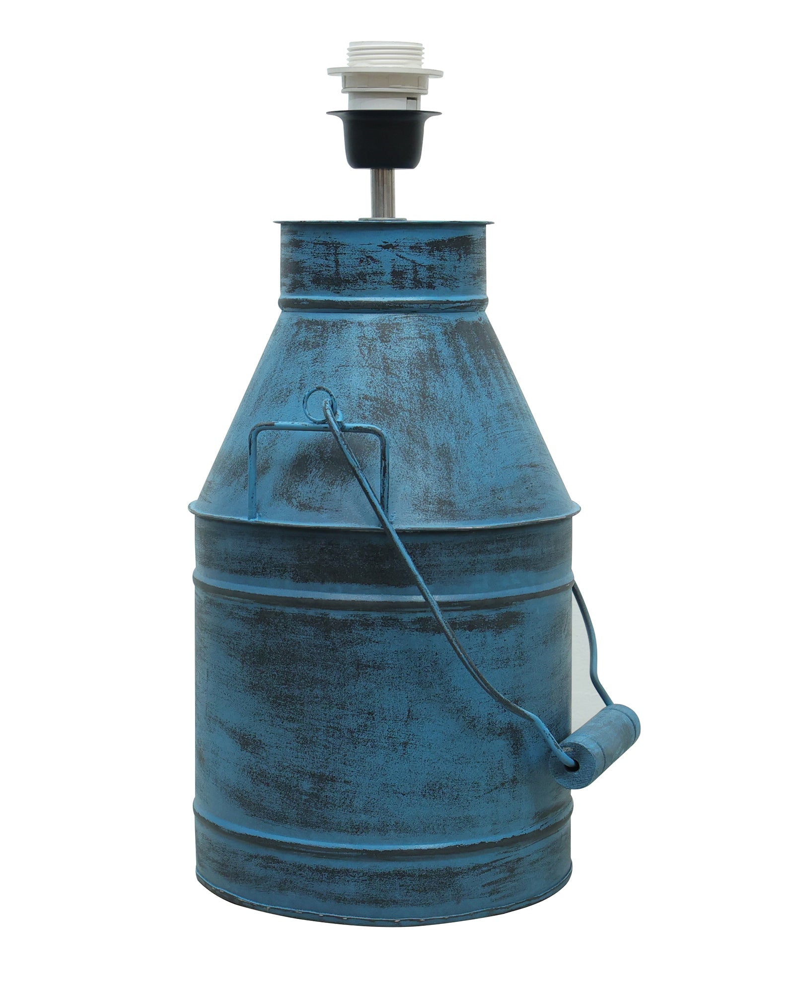 Rustic Milk Churn Can Table Lamp with Drum shade, Rustic Algae