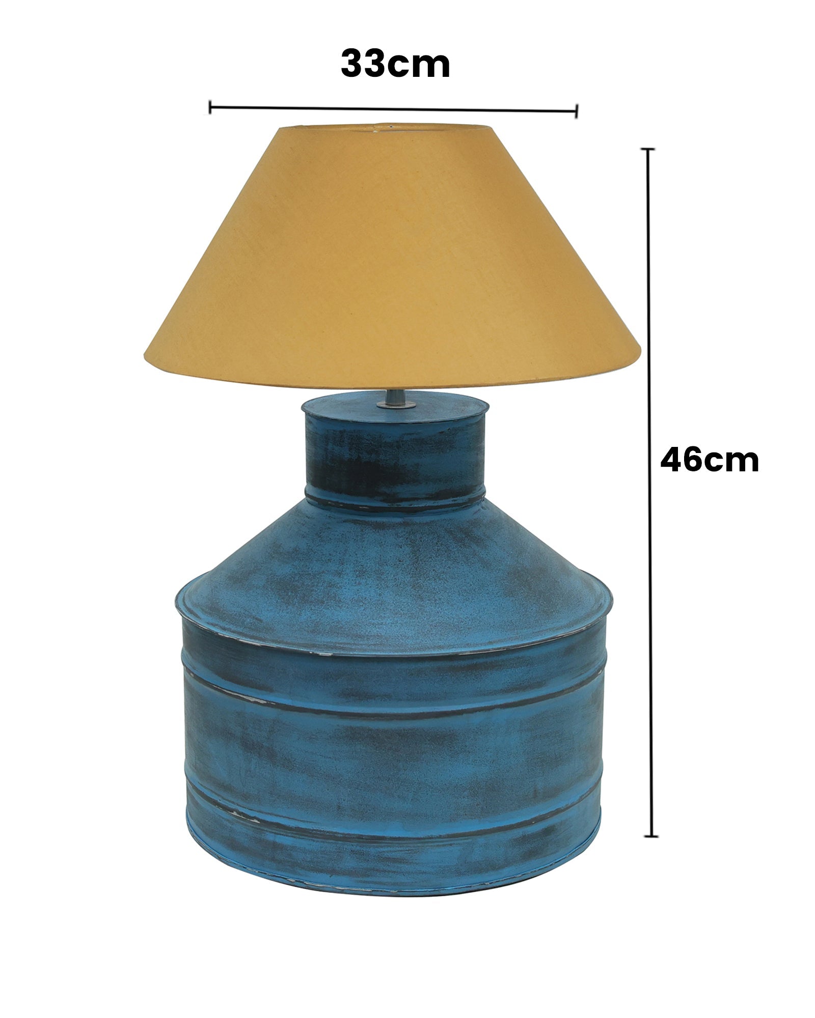 Rustic Milk Gagar Table Lamp with cone shade, Rustic Algae