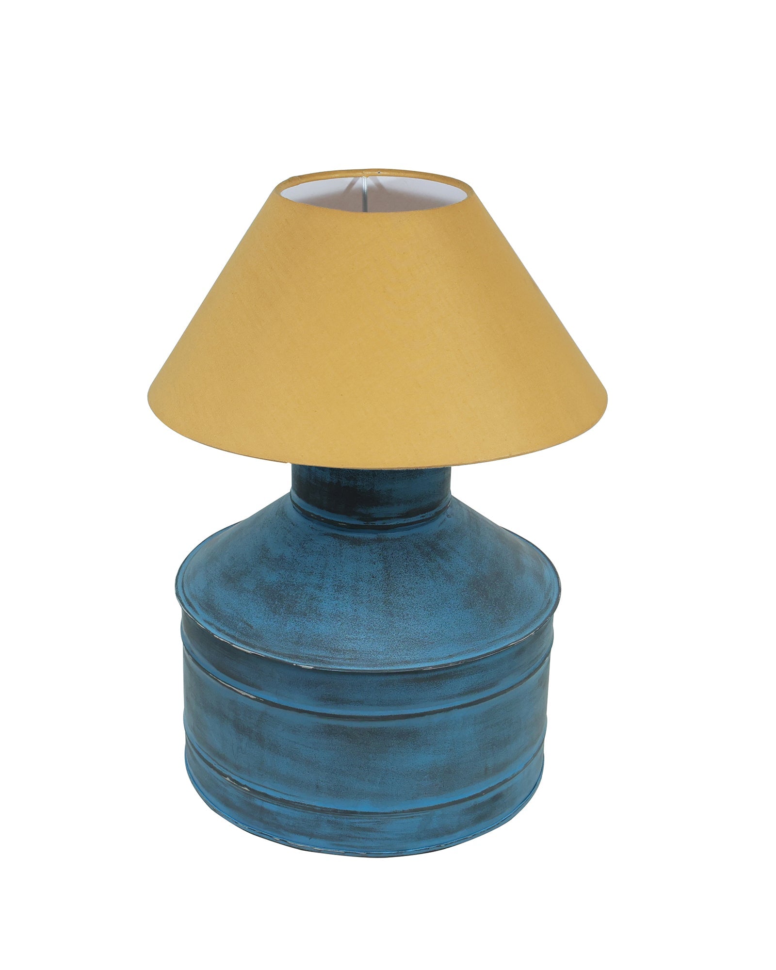 Rustic Milk Gagar Table Lamp with cone shade, Rustic Algae