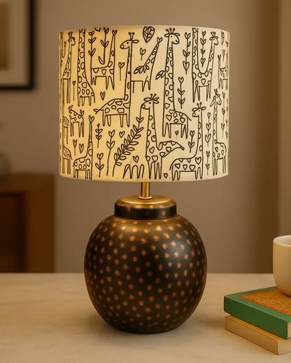 Ginger Jar Antique Table Lamp Hammered Oil-Rubbed Bronze Metal for Living Room Family Bedroom